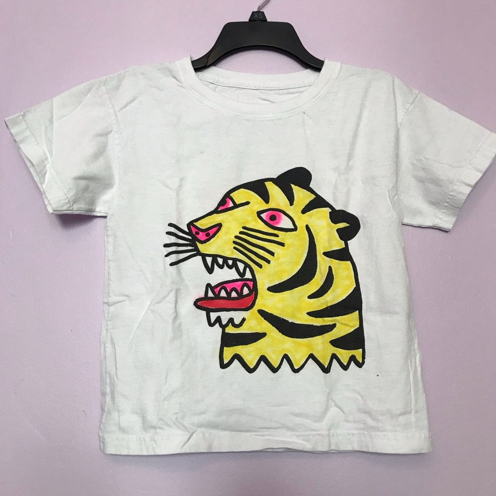 SALE! Gentle Thrills Tiger Airbrushed Cropped Top
